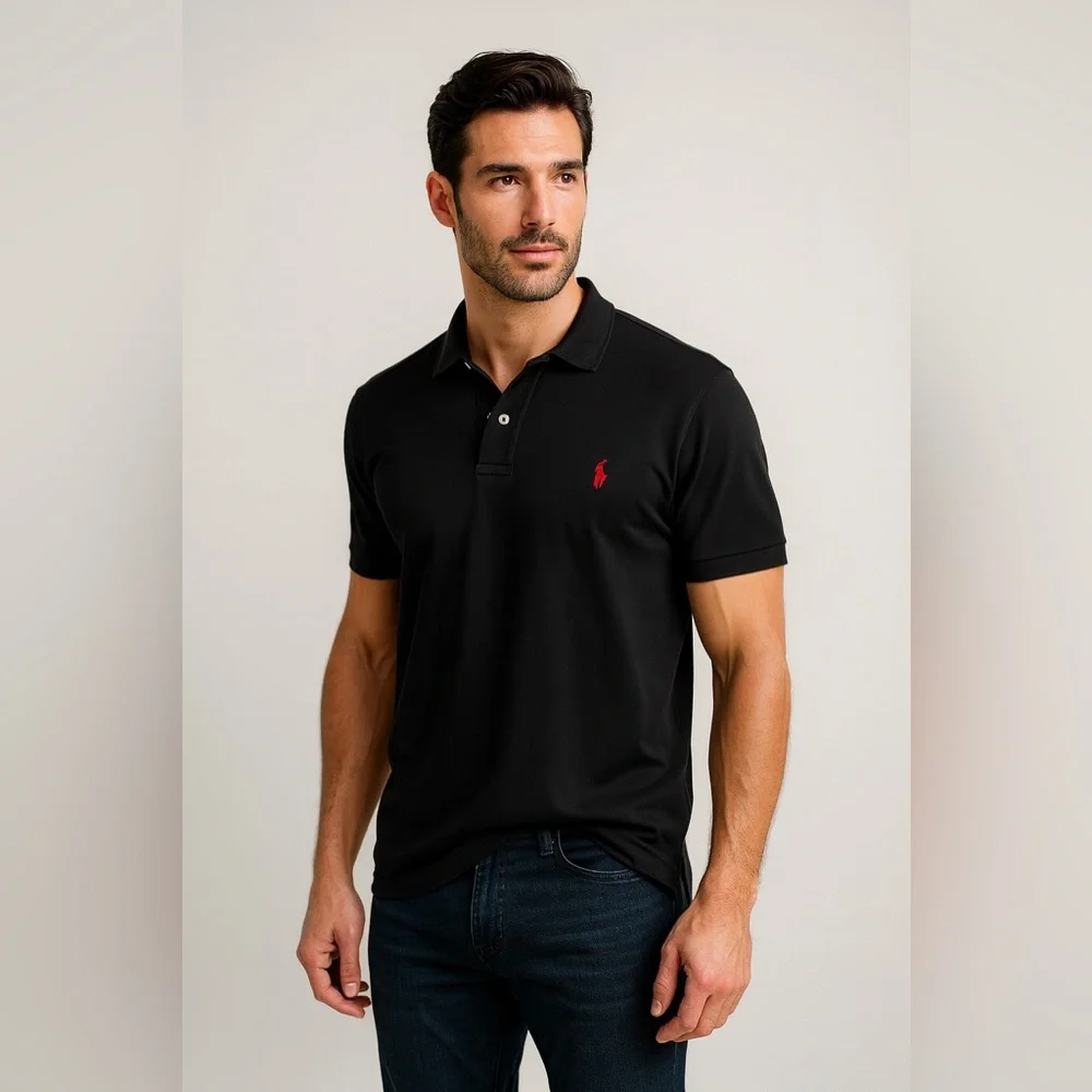 Polo by Ralph Lauren Black Shirt with Red Emblem